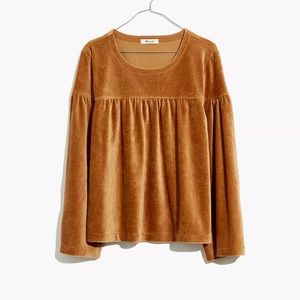 Madewell Texture & Thread Gold Corduroy Swing Top